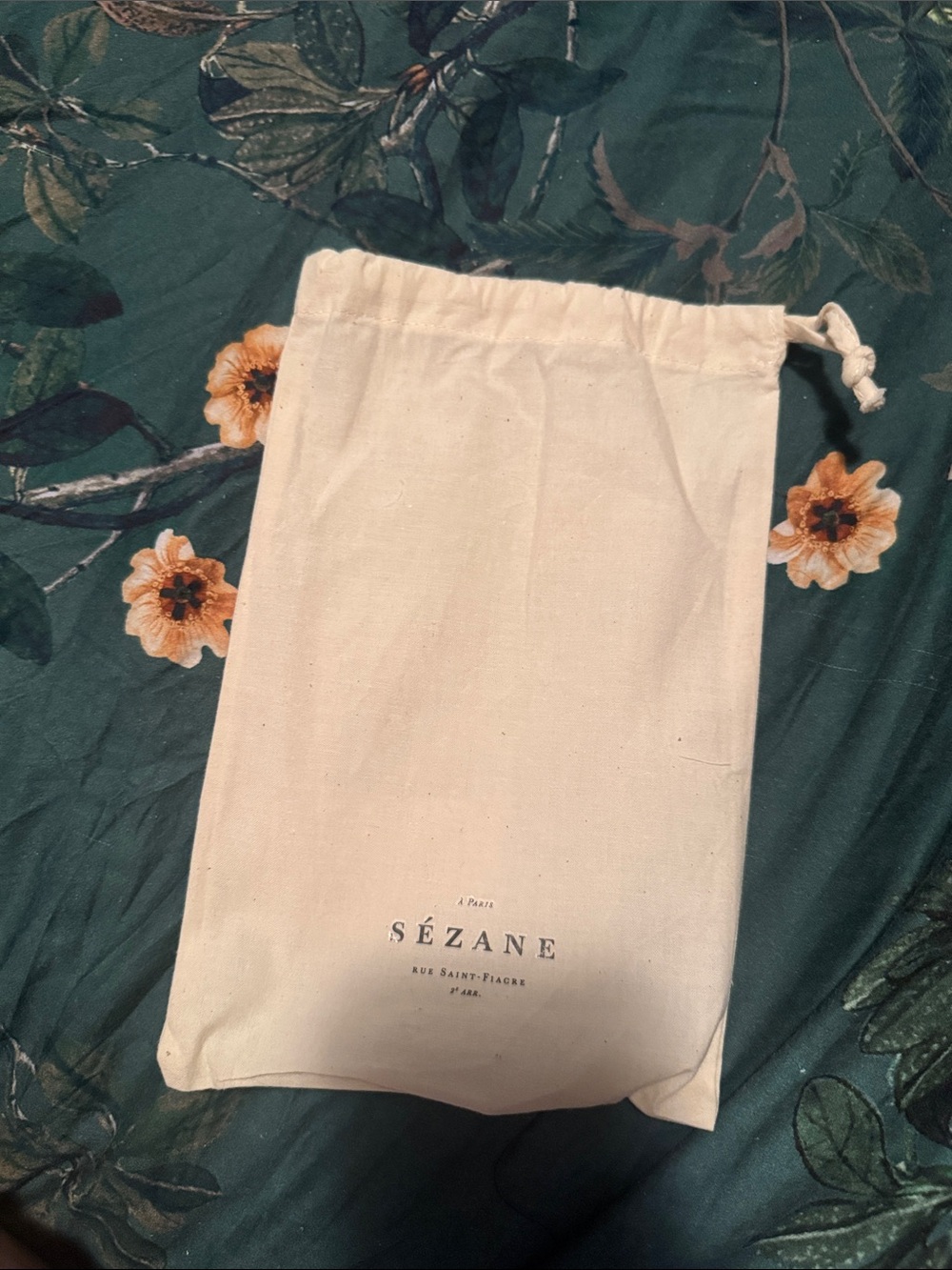 Sezane Natural Canvas Drawstring Pouch